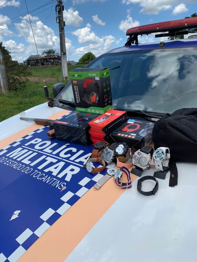 Materiais apreendidos em roubo na cidade de Nova Olinda