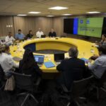 Representantes Conmebol e CBF em reunião