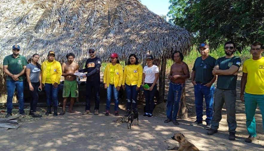 Equipe Foco no Fogo e parceiros foram recebidos pela prefeitura de Aguiarnópolis para ação de conscientização contra queimadas ilegais na cidade - Foto: Semarh/Governo do Tocantins